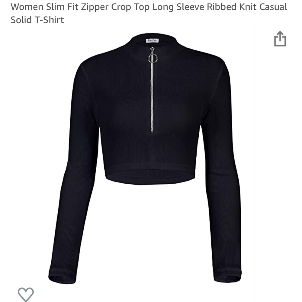 Slim Fit, Cropped, Zip Up, Ribbed Knit Sweatshirt